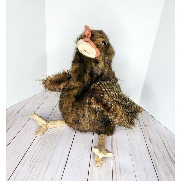 Folkmanis Hand Puppet Hen Chicken Plush Soft 20" Realistic Stuffed - Picture 4 of 11
